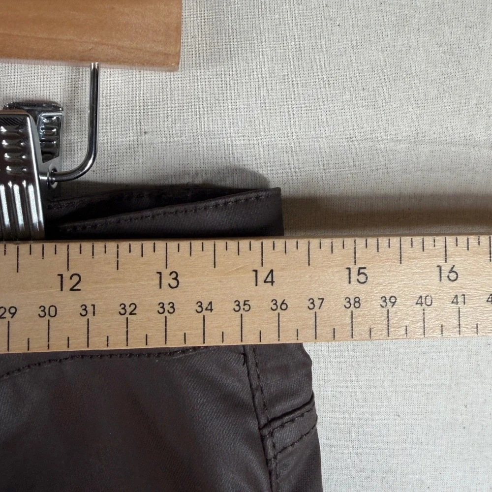 New Boohoo Man Skinny Button Fly Coated Jeans size 30 Dark Brown